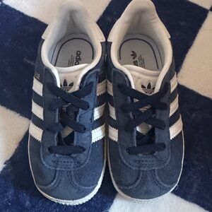 Adidas Kids Dark Blue and White Sneakers